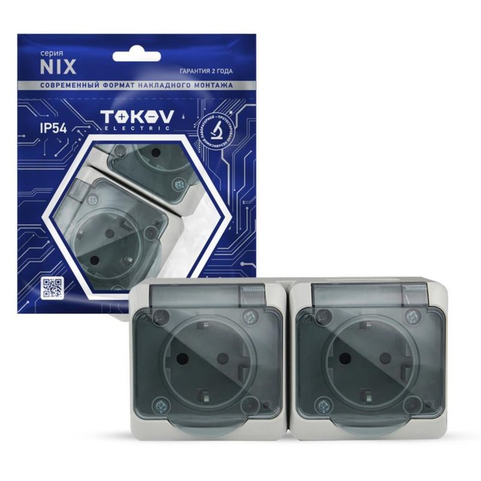 Розетка TOKOV ELECTRIC, Nix, 2-м, 16А, IP54, 250В, с з/к, с прозр. кр, серый, TKE-NX-R2Z-C06T-IP54
Розетка TOKOV ELECTRIC, Nix, 2-м, 16А, IP54, 250В, с з/к, с прозр. кр, серый, TKE-NX-R2Z-C06T-IP54