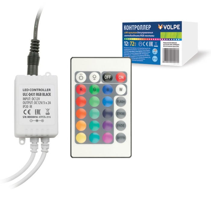 ULC-Q431 RGB BLACK Контроллер для управления светодиодными RGB лентами 12V, с пультом ДУ
ULC-Q431 RGB BLACK Контроллер для управления светодиодными RGB лентами 12V, с пультом ДУ