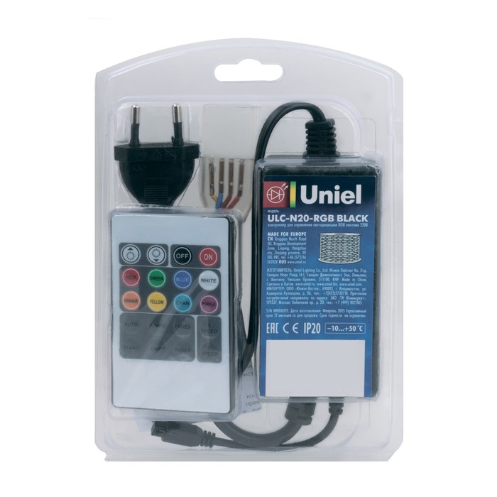 ULC-N20-RGB BLACK Контроллер с пультом ДУ для управления светодиодными многоцветными RGB
ULC-N20-RGB BLACK Контроллер с пультом ДУ для управления светодиодными многоцветными RGB