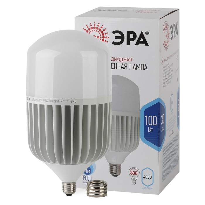 Лампа светодиодная Эра Power power, 100 Вт, E27/E40, 8000 Лм, 4000К, свечение белое
Лампа светодиодная Эра Power power, 100 Вт, E27/E40, 8000 Лм, 4000К, свечение белое