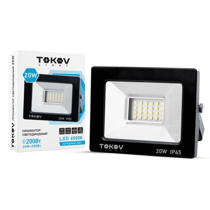 Прожектор светодиодный 20Вт 1300лм 6500К IP65 черн. (TKL) TOKOV ELECTRIC TKL-FL/LED-20-6
Прожектор светодиодный 20Вт 1300лм 6500К IP65 черн. (TKL) TOKOV ELECTRIC TKL-FL/LED-20-6