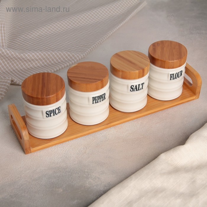 Набор банок керамический для сыпучих продуктов «Эстет», 260 мл, 4 шт
Набор банок керамический для сыпучих продуктов «Эстет», 260 мл, 4 шт