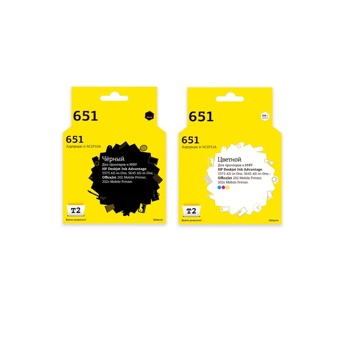 Комплект струйных картриджей T2 IC-H651_MP (C2P10AE;C2P11AE) для HP, цвет черный + цветной 1053607
Комплект струйных картриджей T2 IC-H651_MP (C2P10AE;C2P11AE) для HP, цвет черный + цветной 1053607