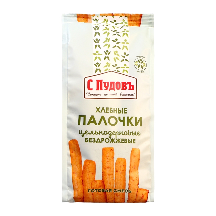 Хлебные палочки из цельнозерновой муки бездрожжевые с семенами С.Пудовъ, пленка, 0,4 кг(гофр 1051761
Хлебные палочки из цельнозерновой муки бездрожжевые с семенами С.Пудовъ, пленка, 0,4 кг(гофр 1051761