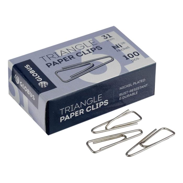 Скрепки канцелярские GLOBUS, 100 шт., 31 мм, никелированные, с загнутым краем
Скрепки канцелярские GLOBUS, 100 шт., 31 мм, никелированные, с загнутым краем