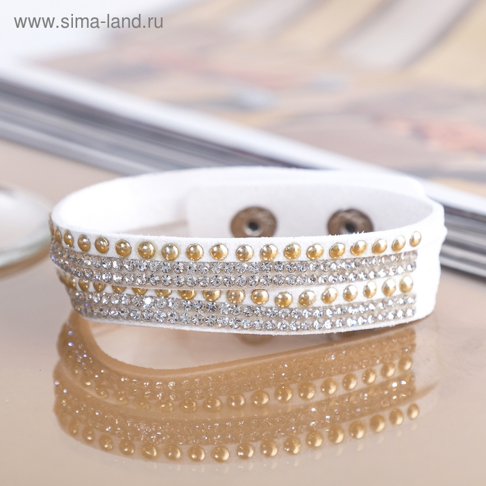 Браслет кожа "Каменная роскошь" 4 полоски, клёпки, цвет белый,L=21см
Браслет кожа "Каменная роскошь" 4 полоски, клёпки, цвет белый,L=21см