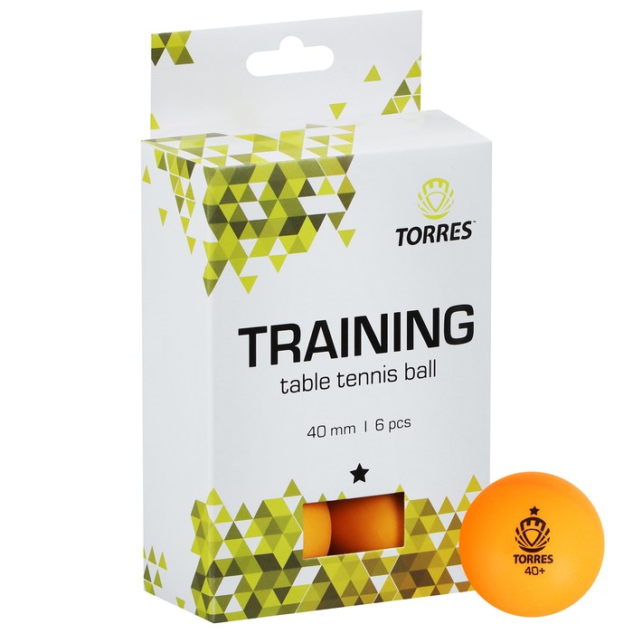 фото Мяч для настольного тенниса torres training, 1 звезда, набор 6 шт., цвет оранжевый