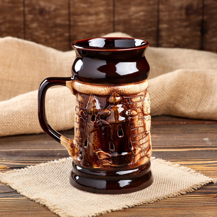 Пивная кружка "Замок", коричневая, керамика, 1 л
Пивная кружка "Замок", коричневая, керамика, 1 л
