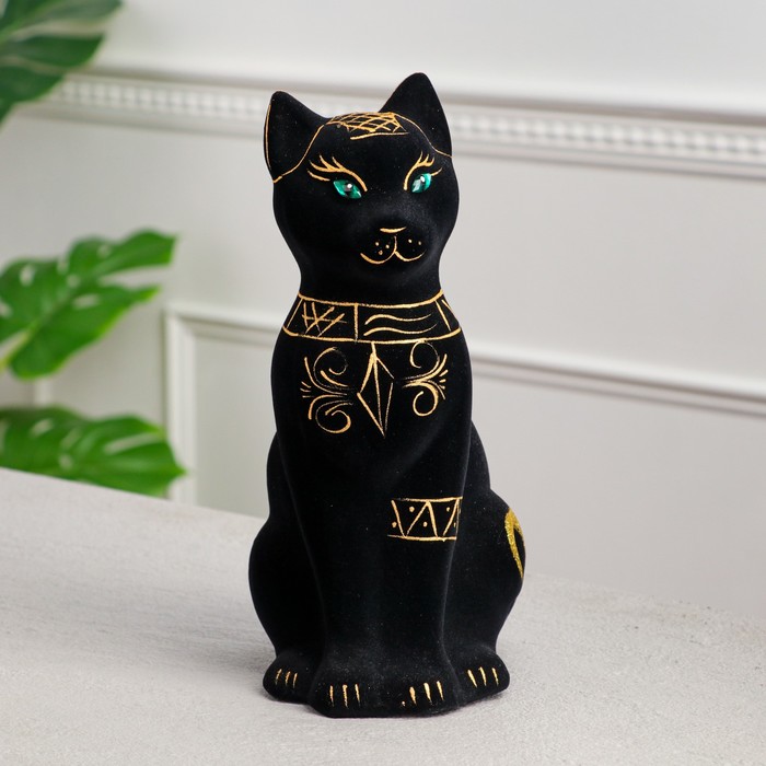 Копилка "Кот Сфинкс", флок, чёрная с золотом, 28 см
Копилка "Кот Сфинкс", флок, чёрная с золотом, 28 см