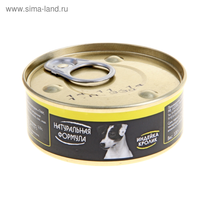Корм для собак "НАТУРАЛЬНАЯ ФОРМУЛА", индейка с кроликом, ж/б, 100 гр
Корм для собак "НАТУРАЛЬНАЯ ФОРМУЛА", индейка с кроликом, ж/б, 100 гр
