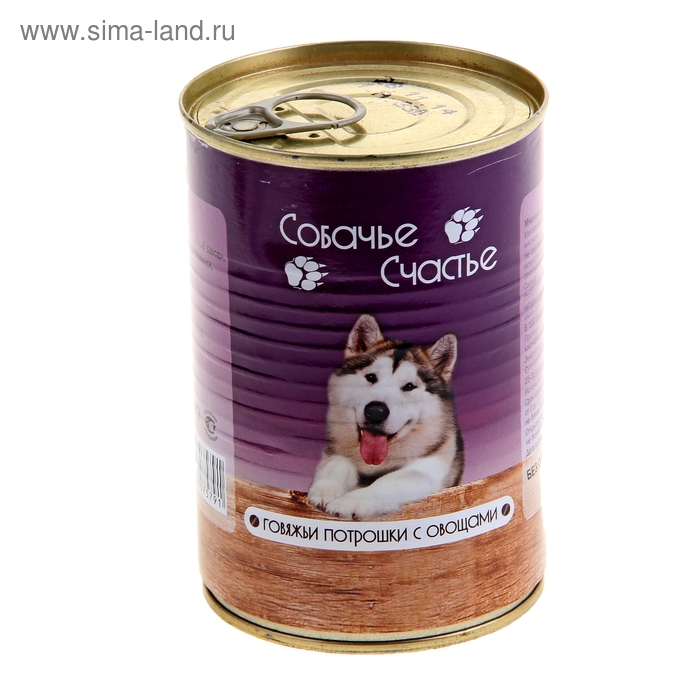 Корм "СОБАЧЬЕ СЧАСТЬЕ", говяжьи потрошки с овощами, ж/б, 410 гр
Корм "СОБАЧЬЕ СЧАСТЬЕ", говяжьи потрошки с овощами, ж/б, 410 гр