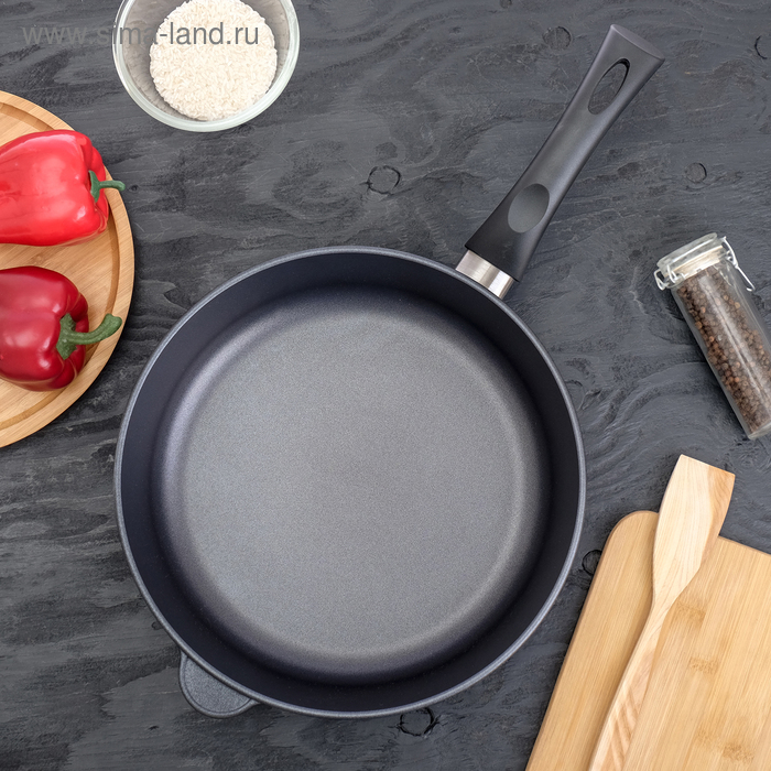Сковорода «Титан. Особенная», d=28 см, пластиковая ручка, антипригарное покрытие, цвет чёрный
Сковорода «Титан. Особенная», d=28 см, пластиковая ручка, антипригарное покрытие, цвет чёрный