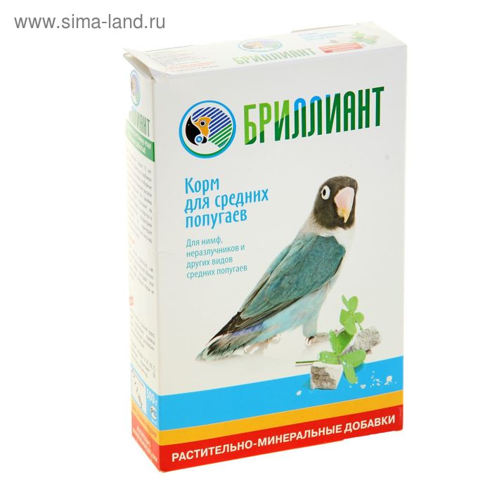 Корм "Бриллиант Classic New" для средних попугаев, с растительно-минеральными добавками, 500 г
Корм "Бриллиант Classic New" для средних попугаев, с растительно-минеральными добавками, 500 г