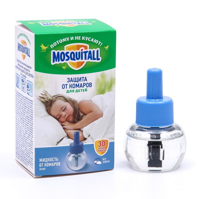 фото Жидкость от комаров mosquitall «нежная защита для детей», 30 ночей, 30 мл