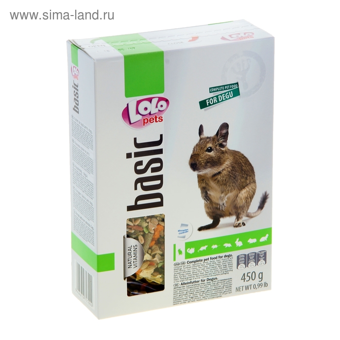 Корм LoLo Pets для дегу, полнорационный, 500 г.
Корм LoLo Pets для дегу, полнорационный, 500 г.