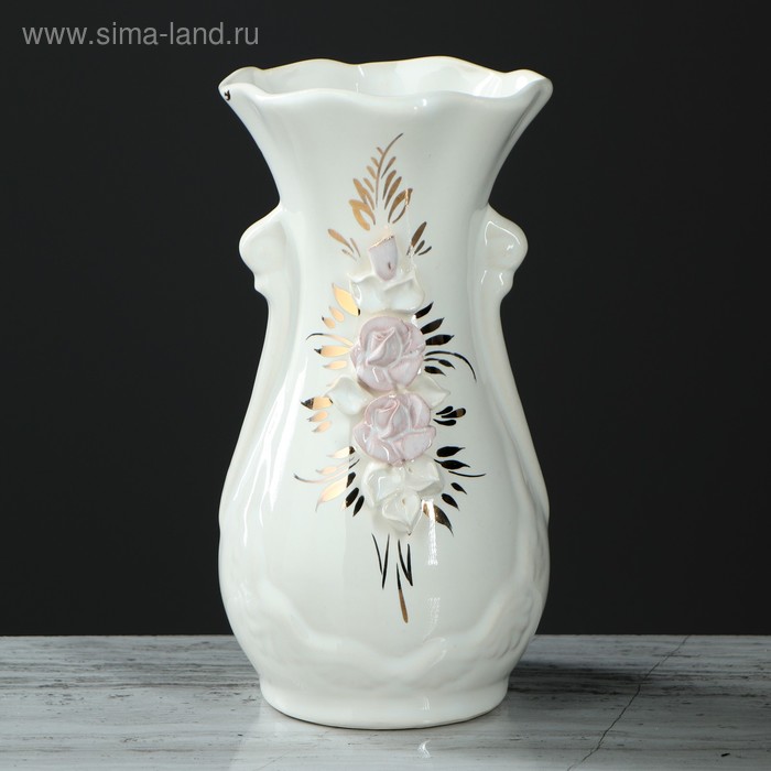 Ваза керамическая "Лакшми", настольная, белая, золотистая роспись, 19 см
Ваза керамическая "Лакшми", настольная, белая, золотистая роспись, 19 см