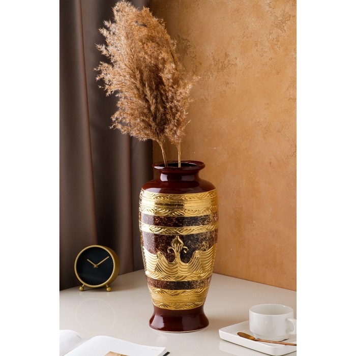 Ваза керамическая "Валенсия", настольная, коричневая, 37 см
Ваза керамическая "Валенсия", настольная, коричневая, 37 см