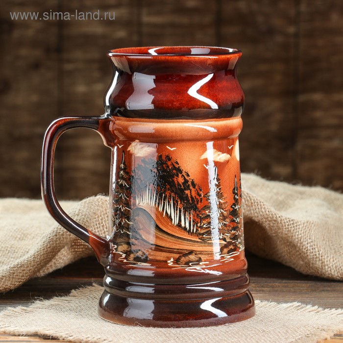 Бокал для пива "Природа", коричневый, керамика, 0.9 л
Бокал для пива "Природа", коричневый, керамика, 0.9 л