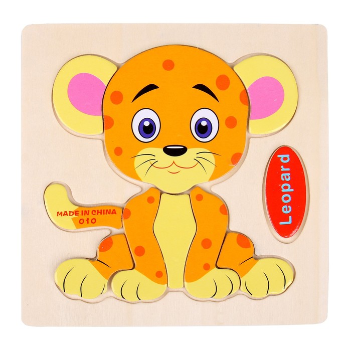 Пазл-вкладыш на деревянном основании "Леопард", 9 элементов 
Пазл-вкладыш на деревянном основании "Леопард", 9 элементов