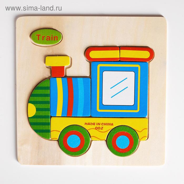 Пазл - вкладыш на деревянном основании "Паровоз", 9 элементов 
Пазл - вкладыш на деревянном основании "Паровоз", 9 элементов