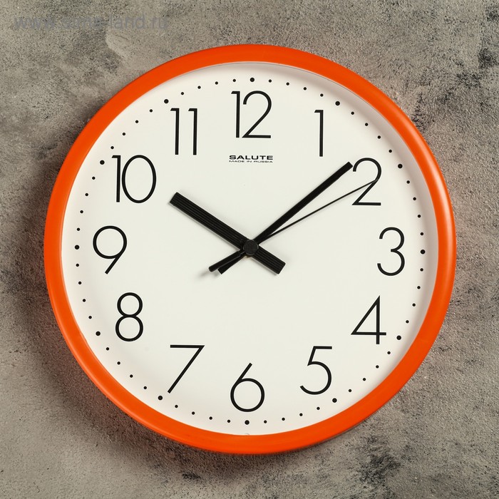 фото Часы настенные круглые "аккурат", оранжевые салют