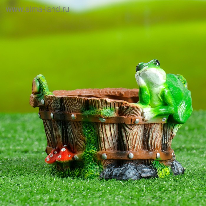 Фигурное кашпо "Корыто с лягушкой" Н-13см, D-17см
Фигурное кашпо "Корыто с лягушкой" Н-13см, D-17см