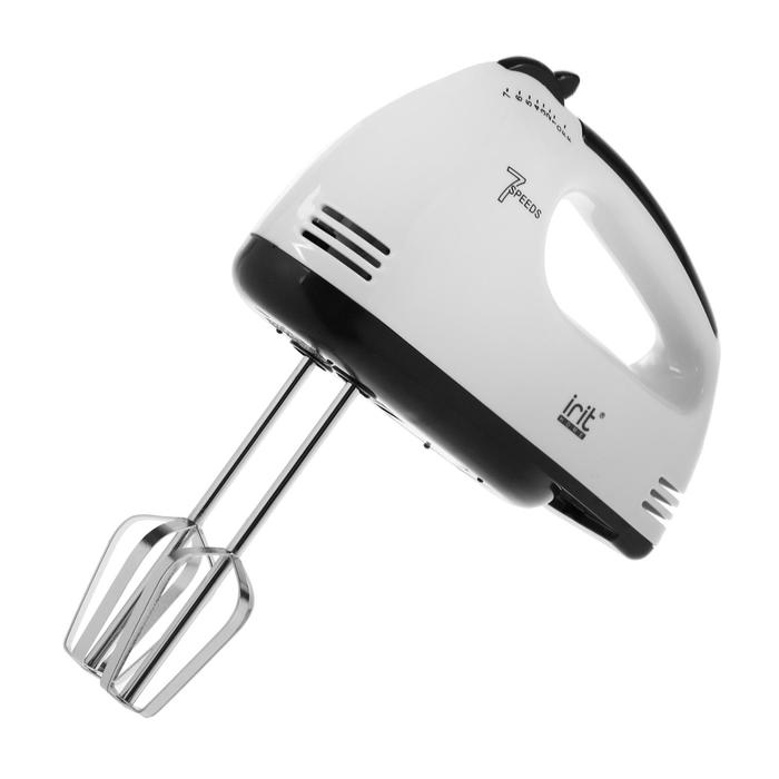 Миксер Irit IR-5004, ручной, 150 Вт, 2 насадки, 7 скоростей, бело-чёрный
Миксер Irit IR-5004, ручной, 150 Вт, 2 насадки, 7 скоростей, бело-чёрный