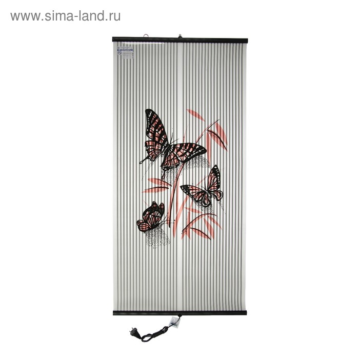 фото Обогреватель "бархатный сезон" бабочки, 500 вт, 1200 х 580 х 0.5 мм, красные на белом