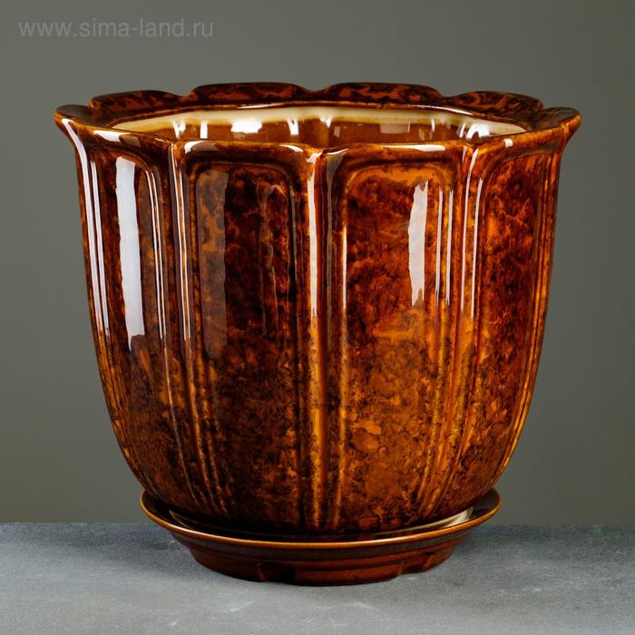 Кашпо "Элита" коричневое 12 л 
Кашпо "Элита" коричневое 12 л