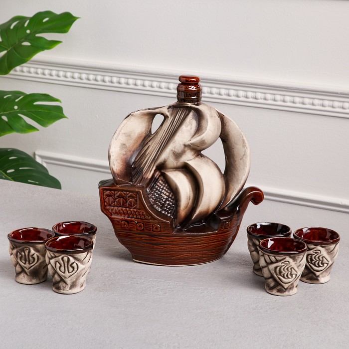 Набор для напитков "Корабль", 7 предметов, керамика, штоф 1.7 л, рюмка 0.1 л
Набор для напитков "Корабль", 7 предметов, керамика, штоф 1.7 л, рюмка 0.1 л