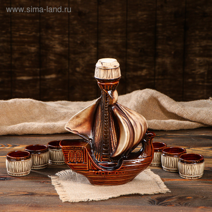 Набор для коньяка "Парус", 7 предметов, керамика, штоф 0.8 л, рюмки 0.05 л
Набор для коньяка "Парус", 7 предметов, керамика, штоф 0.8 л, рюмки 0.05 л