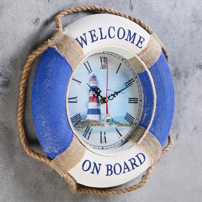 фото Часы настенные, серия: море, "буртик", d-30 см, 30 х 30 см