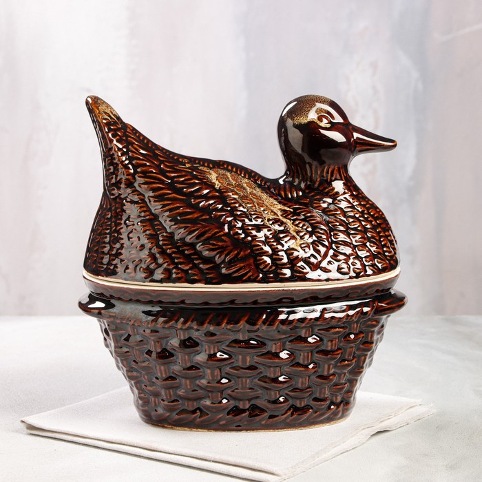 Горшок духовой "Утка", большая, керамика, 3 л
Горшок духовой "Утка", большая, керамика, 3 л