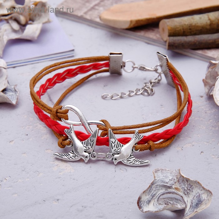 Браслет ассорти "Голубушки" 3 нити, цвет красно-коричневый в серебре, L=20 см 
Браслет ассорти "Голубушки" 3 нити, цвет красно-коричневый в серебре, L=20 см