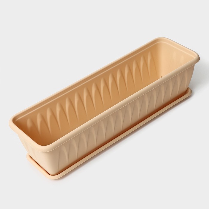 фото Ящик балконный «алиция», 60 см, с поддоном, цвет белая глина idea