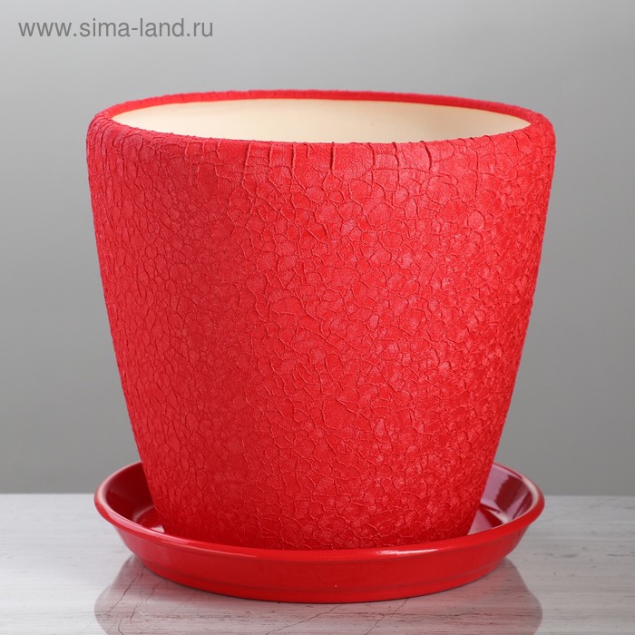 Горшок для цветов "Грация", шёлк, красный, керамика, 4.5 л 
Горшок для цветов "Грация", шёлк, красный, керамика, 4.5 л