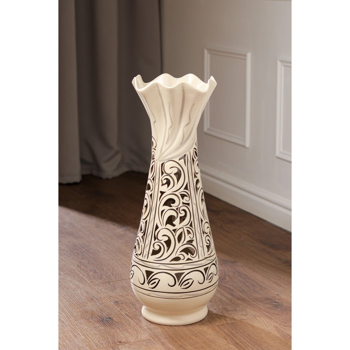 Ваза керамическая "Вьюн", напольная, сквозная резка, 65 см
Ваза керамическая "Вьюн", напольная, сквозная резка, 65 см