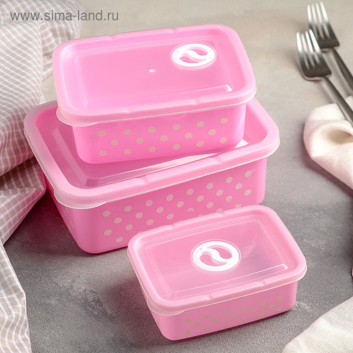 Набор пищевых контейнеров с крышками «Горошек», 3 шт: 16×12 см, 350 мл, 12×9 см, 200 мл, 19×14 см, 600 мл, цвет МИКС
Набор пищевых контейнеров с крышками «Горошек», 3 шт: 16×12 см, 350 мл, 12×9 см, 200 мл, 19×14 см, 600 мл, цвет МИКС