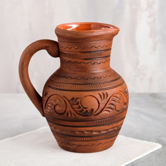 Кувшин, резка, декор, красная глина, 1.5 л, микс
Кувшин, резка, декор, красная глина, 1.5 л, микс