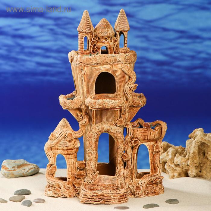 фото Декорация для аквариума "замок" трёхъярусный, 22 х 30 х 43 см керамика ручной работы