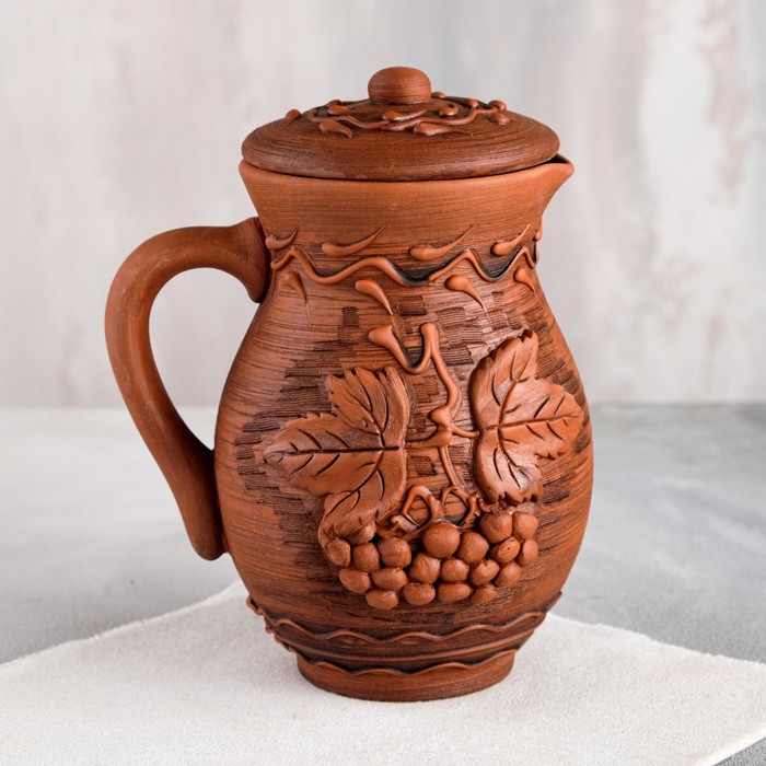 Кувшин с крышкой "Виноград", лепка, глазурь, красная глина, 1 л, микс
Кувшин с крышкой "Виноград", лепка, глазурь, красная глина, 1 л, микс