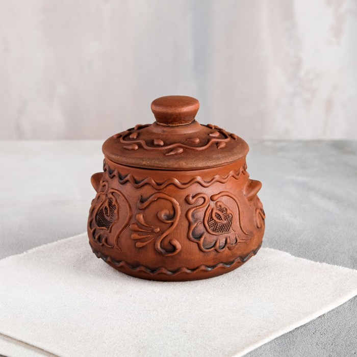 Горшок для запекания с крышкой "Цветы", декор, глазурь, красная глина, 0.6 л, микс
Горшок для запекания с крышкой "Цветы", декор, глазурь, красная глина, 0.6 л, микс