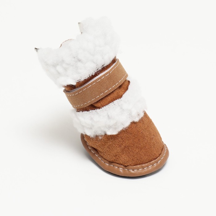 фото Ботинки "унты", набор 4 шт, размер 1 (подошва 4,5 х 3,3 см), коричневые