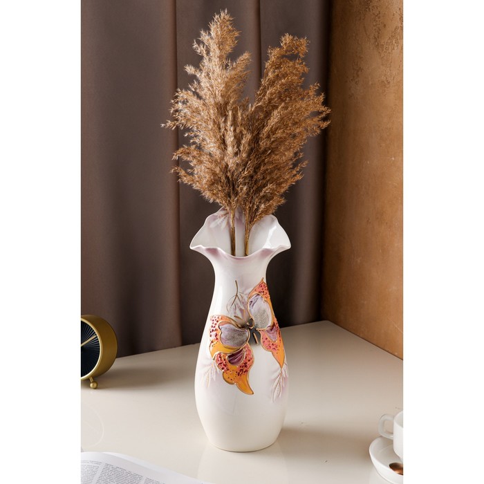 Ваза керамическая "Бутон", настольная, белая, бабочка, 35 см
Ваза керамическая "Бутон", настольная, белая, бабочка, 35 см