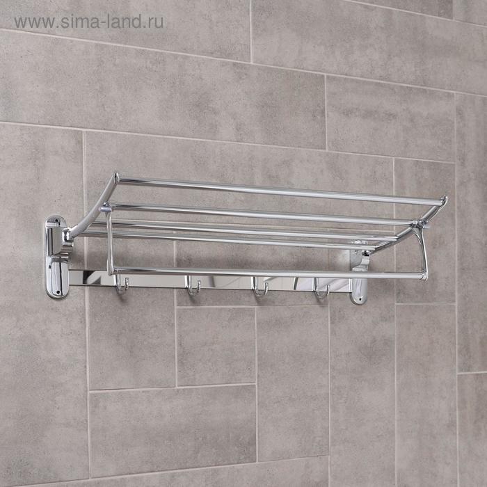 Полка откидная с крючками Accoona A143, 59×21×10 см, цвет хром
Полка откидная с крючками Accoona A143, 59×21×10 см, цвет хром