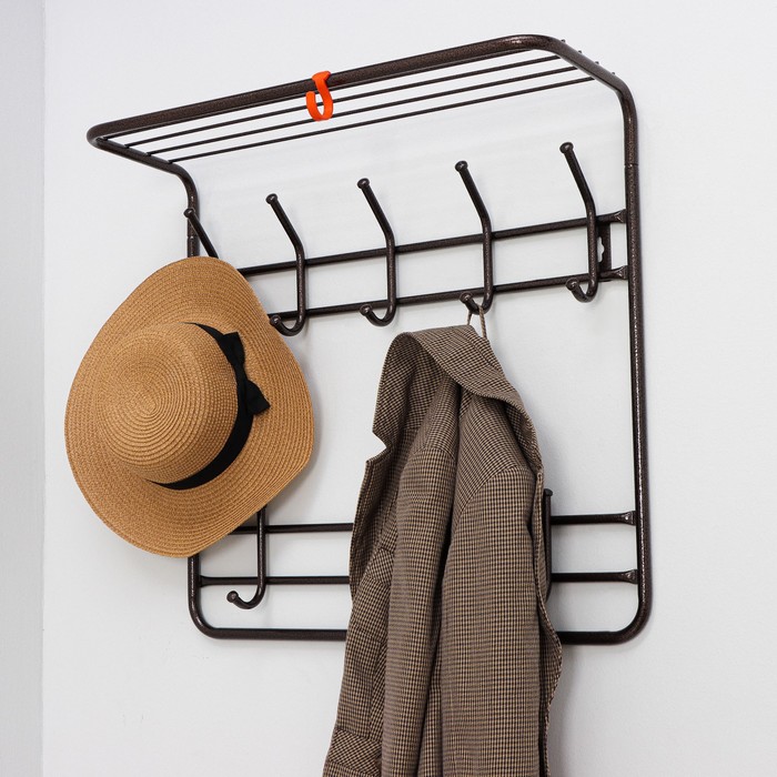 Вешалка настенная, 2 яруса, 60×22×57,5 см, цвет медный антик
Вешалка настенная, 2 яруса, 60×22×57,5 см, цвет медный антик