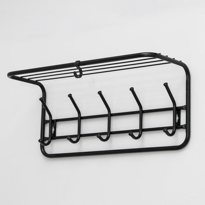 Вешалка настенная с полкой на 5 крючков ЗМИ, 60×21×28 см, цвет чёрный
Вешалка настенная с полкой на 5 крючков ЗМИ, 60×21×28 см, цвет чёрный