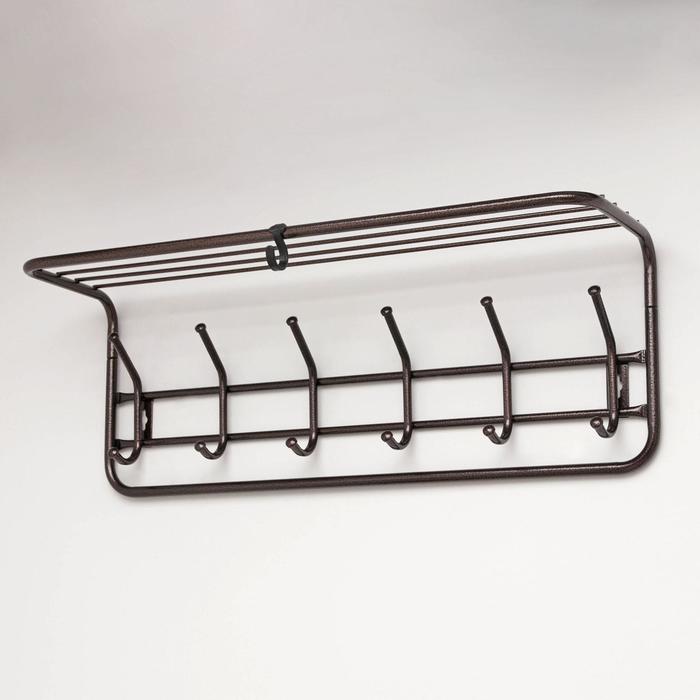 Вешалка настенная с полкой, 6 крючков, 72,5×22×26,5 см, цвет медный антик
Вешалка настенная с полкой, 6 крючков, 72,5×22×26,5 см, цвет медный антик