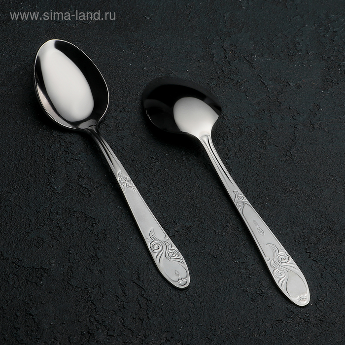 Ложка десертная «Узоры», толщина 1,8 мм, цвет серебряный
Ложка десертная «Узоры», толщина 1,8 мм, цвет серебряный