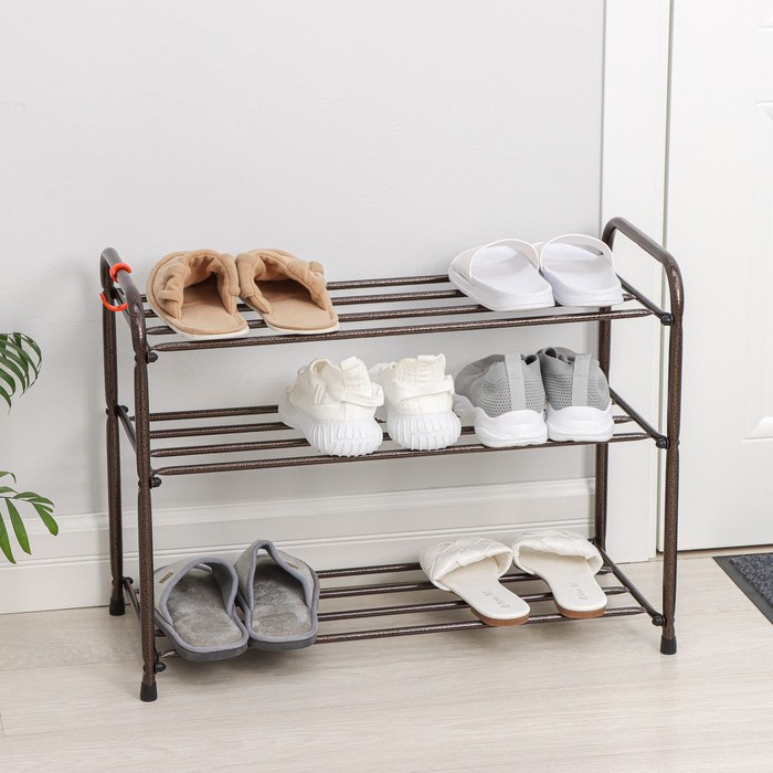 Подставка для обуви, 3 яруса, 65×30×48 см, цвет медный антик
Подставка для обуви, 3 яруса, 65×30×48 см, цвет медный антик